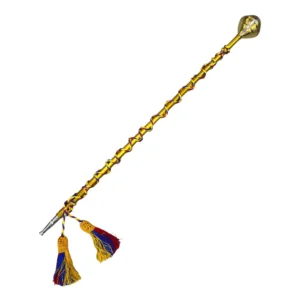 baston color dorado infantil baston dorado para niños baston de 1 metro dorado baston para banda marcial baston para banda de paz fabrica musicales el clarin baston con cordon y guaripola dorada