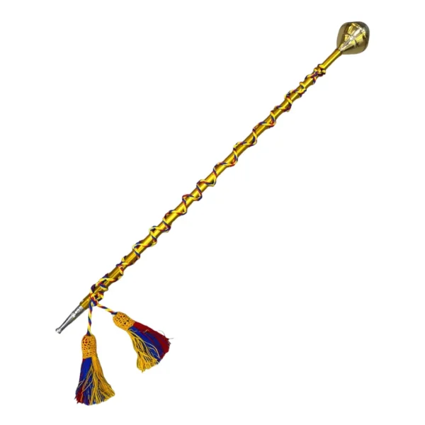 baston color dorado infantil baston dorado para niños baston de 1 metro dorado baston para banda marcial baston para banda de paz fabrica musicales el clarin baston con cordon y guaripola dorada