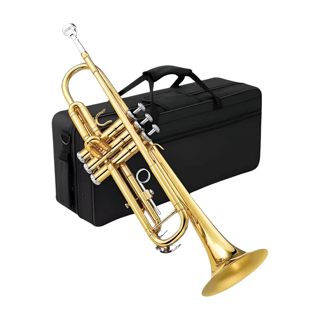 Trompeta Dorada Afinada en Sib, fabricada por Musicales El Clarín, diseñada para músicos que buscan un sonido claro y potente. Construida con materiales de alta gama, esta trompeta es perfecta tanto para músicos profesionales como aficionados. Su diseño elegante y su rendimiento excepcional la hacen ideal para todo tipo de presentaciones, garantizando una experiencia sonora de alta calidad en cada interpretación.