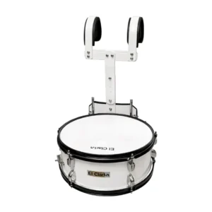 caja redoblante Marching con arnés o chaleco color blanco con parches blancos herraje en aluminio Musicales El Clarin