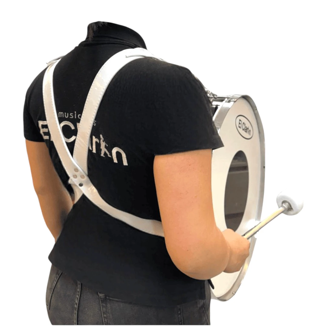 cargador en charol blanco para bombo color blanco y color negro