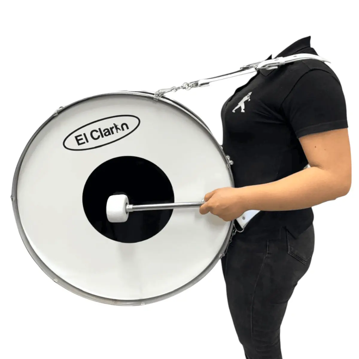 correa para bombo en charol color blanco y color negro musicales el clarin