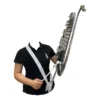 cargador o correa para lira de banda marcial fabricado en material charol color blanco por musicales el clarin