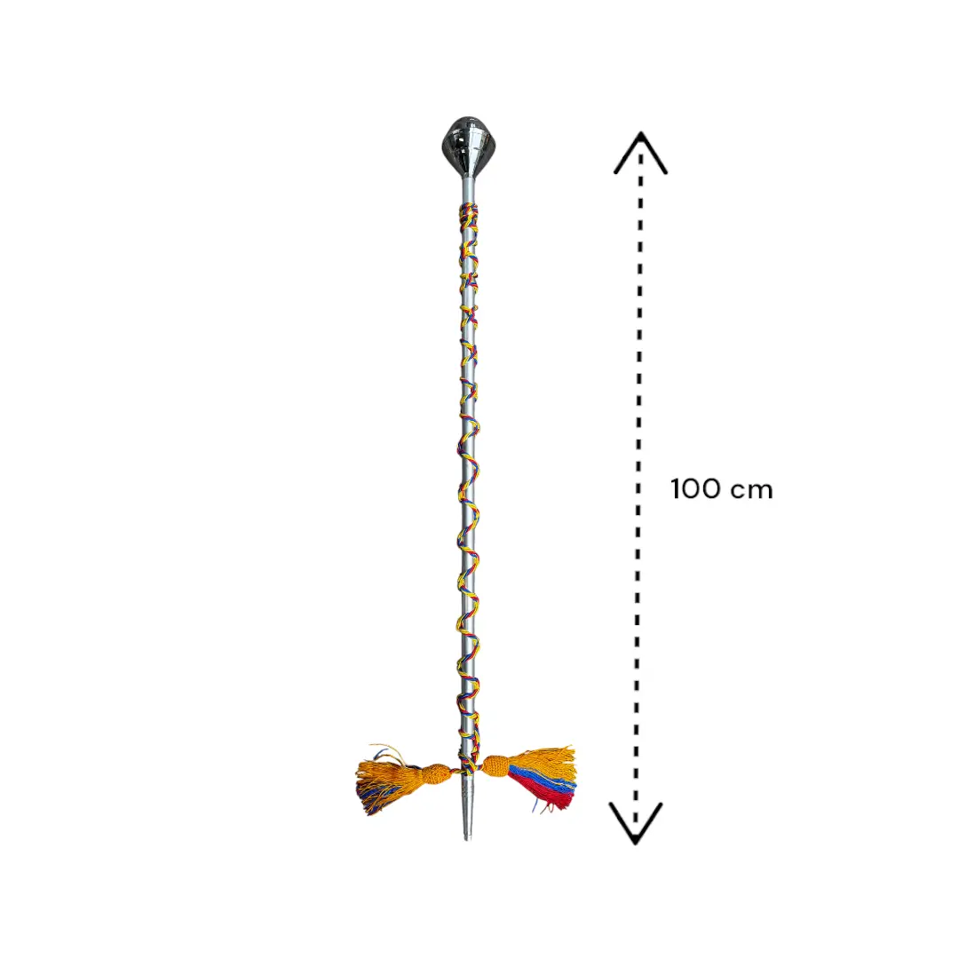 baston para banda marcial con cordon, guaripola para baston, cordon para baston fabricado por musicales el clarin especial para banda