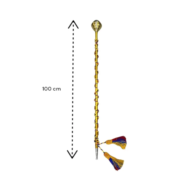 baston infantil para banda marcial con recaton o punta y guaripola o cabeza para baston. baston de 90 cm