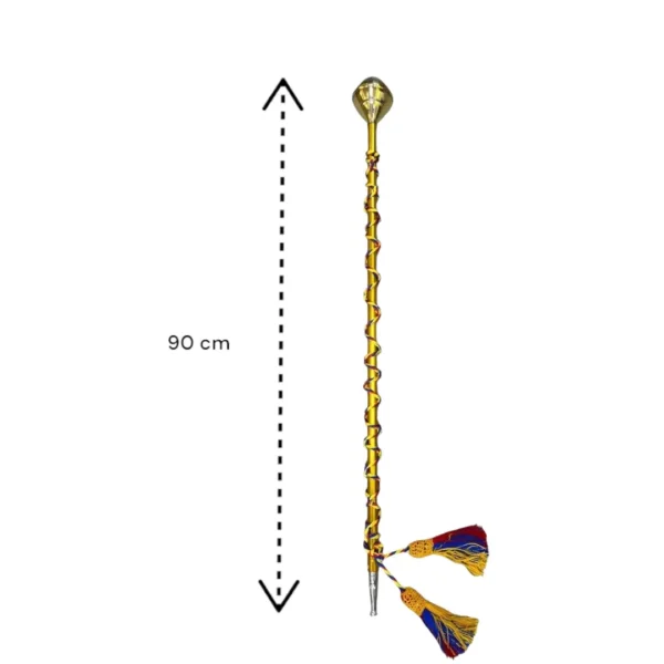 baston infantil para banda marcial con recaton o punta y guaripola o cabeza para baston. baston de 90 cm