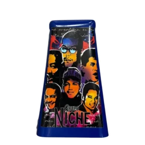 Campana salsera color Azul grupo niche con estuche y golpeador fabricada por musicales el clarin