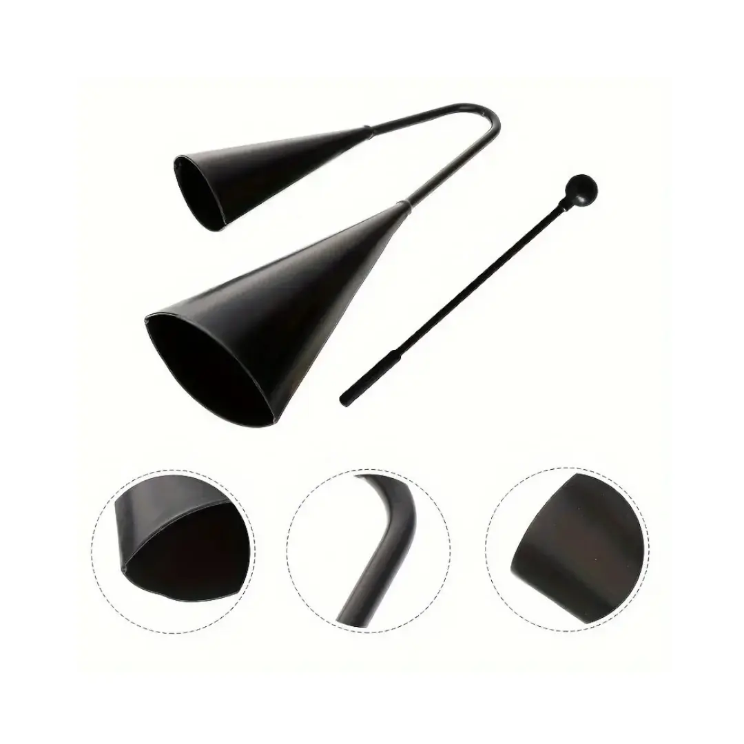 AGOGO PARA BATUCADA CON GOLPEADOR COLOR NEGRO-MUSICALES EL CLARIN