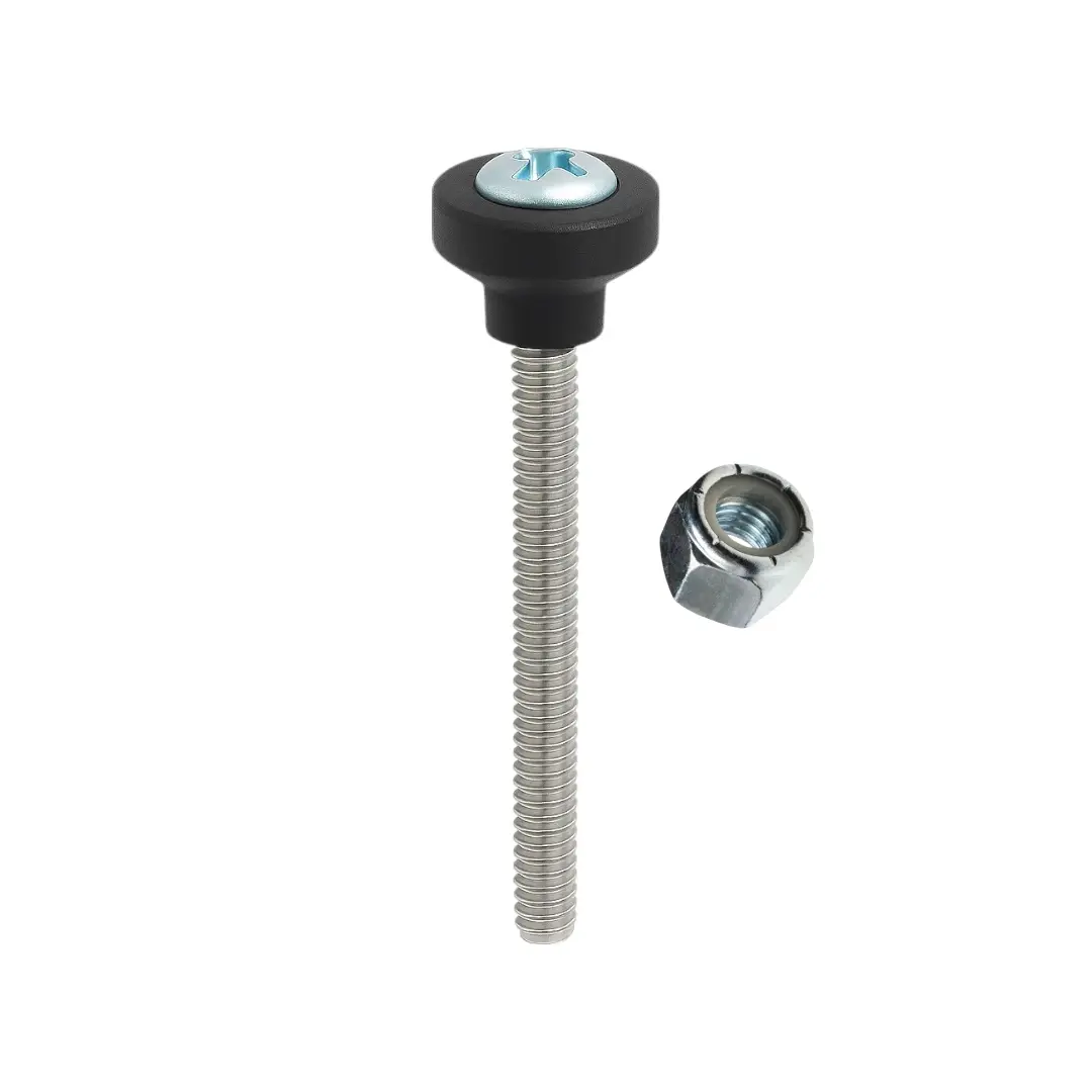 Tornillo para lira con caucho, y tuerca de seguridad para banda marcial