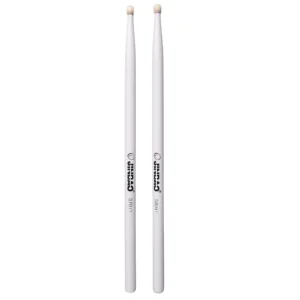 Par de baquetas Jinbao modelo SRH1 blancas con punta de madera, ideales para bandas marciales, músico marciales y bandas de paz. Distribuidas por Musicales El Clarín.