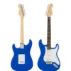 guitarra electrica color azul con cable, estuche, pick completo - musicales el clarin color azul