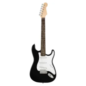 guitarra electrica color negra con cable, estuche, pick completo - musicales el clarin