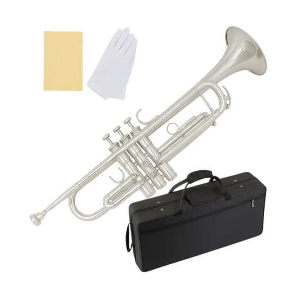 Trompeta Plateada Afinada en Sib, fabricada por Musicales El Clarín, diseñada para músicos que buscan un sonido claro y potente. Construida con materiales de alta gama, esta trompeta es perfecta tanto para músicos profesionales como aficionados. Su diseño elegante y su rendimiento excepcional la hacen ideal para todo tipo de presentaciones, garantizando una experiencia sonora de alta calidad en cada interpretación.