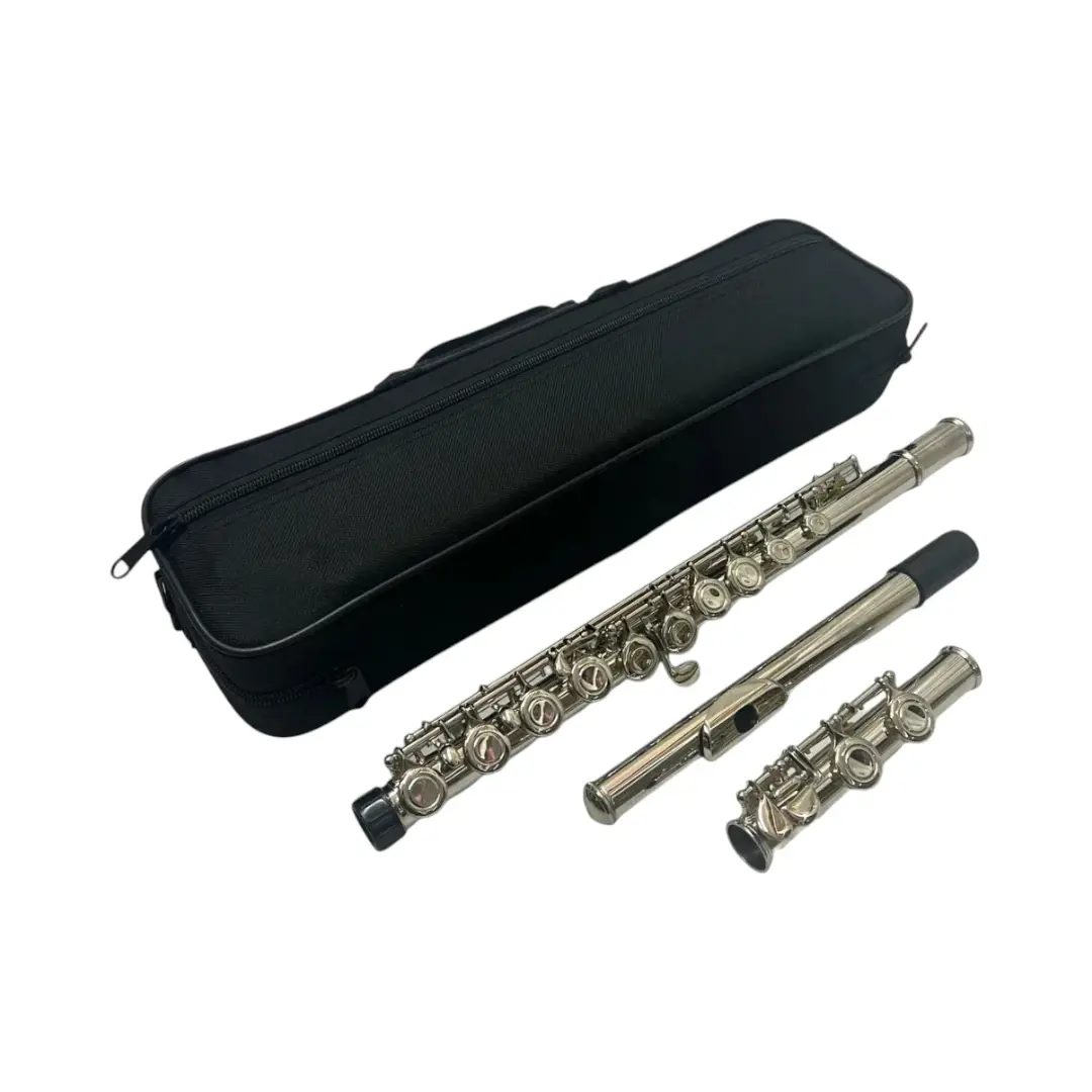 Flauta traversa con estuche rígido y paño de limpieza
