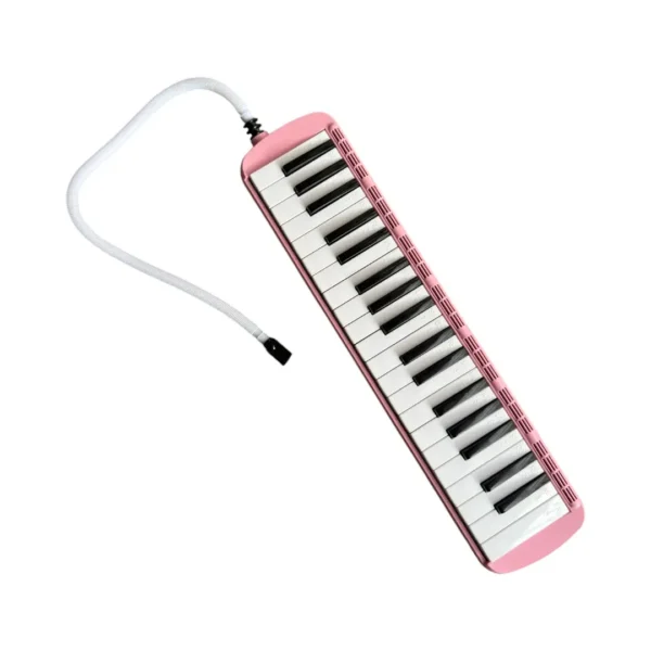 Melodica color ROSADA con estuche, boquilla y manguera distribuido por musicales el clarin