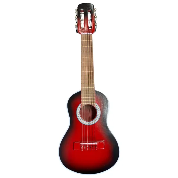 Guitarra color roja con estuche para niños didacticas distribuida por musicales el clairn