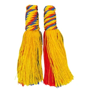 par de penachos azul y blanco para baston de banda marcial - musicales el clarin