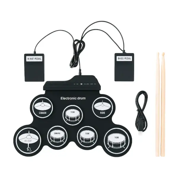 Batería Electrónica Compacta Portátil 7 Pads - El Clarin